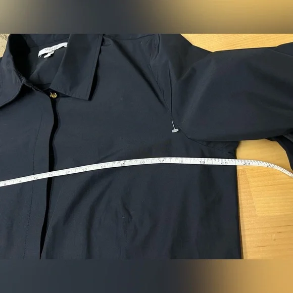 DEREK LAM 10 CROSBY stunning Annette Pleated Shirtdress - Navy 69% off retail - Picture 11 of 13